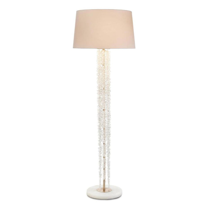 Floor Lamps Cascading Crystal Waterfall Floor Lamp - Silver
