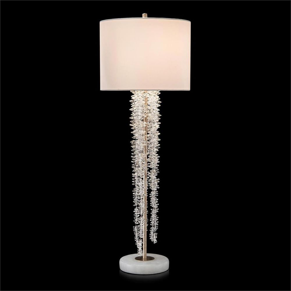 Table Lamps Cascading Crystal Waterfall Table Lamp - White