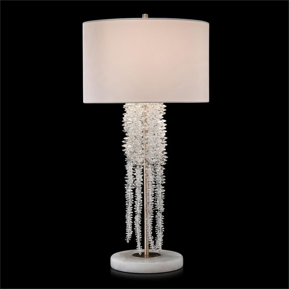 Table Lamps Cascading Crystal Waterfall Table Lamp - White