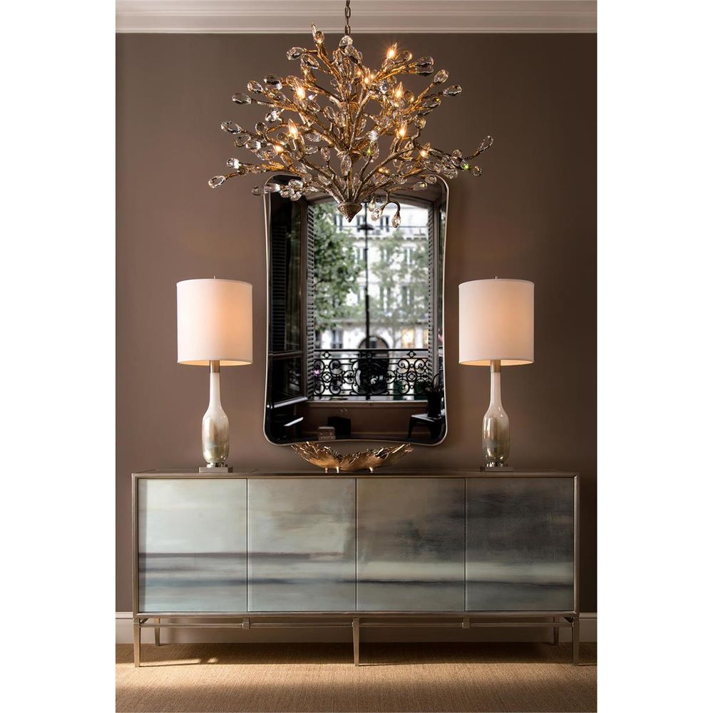 Table Lamps Handblown Golden Table Lamp - Off White, White