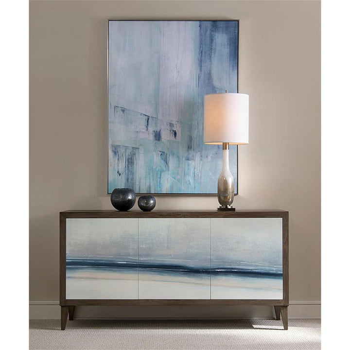 Table Lamps Handblown Golden Table Lamp - Off White, White