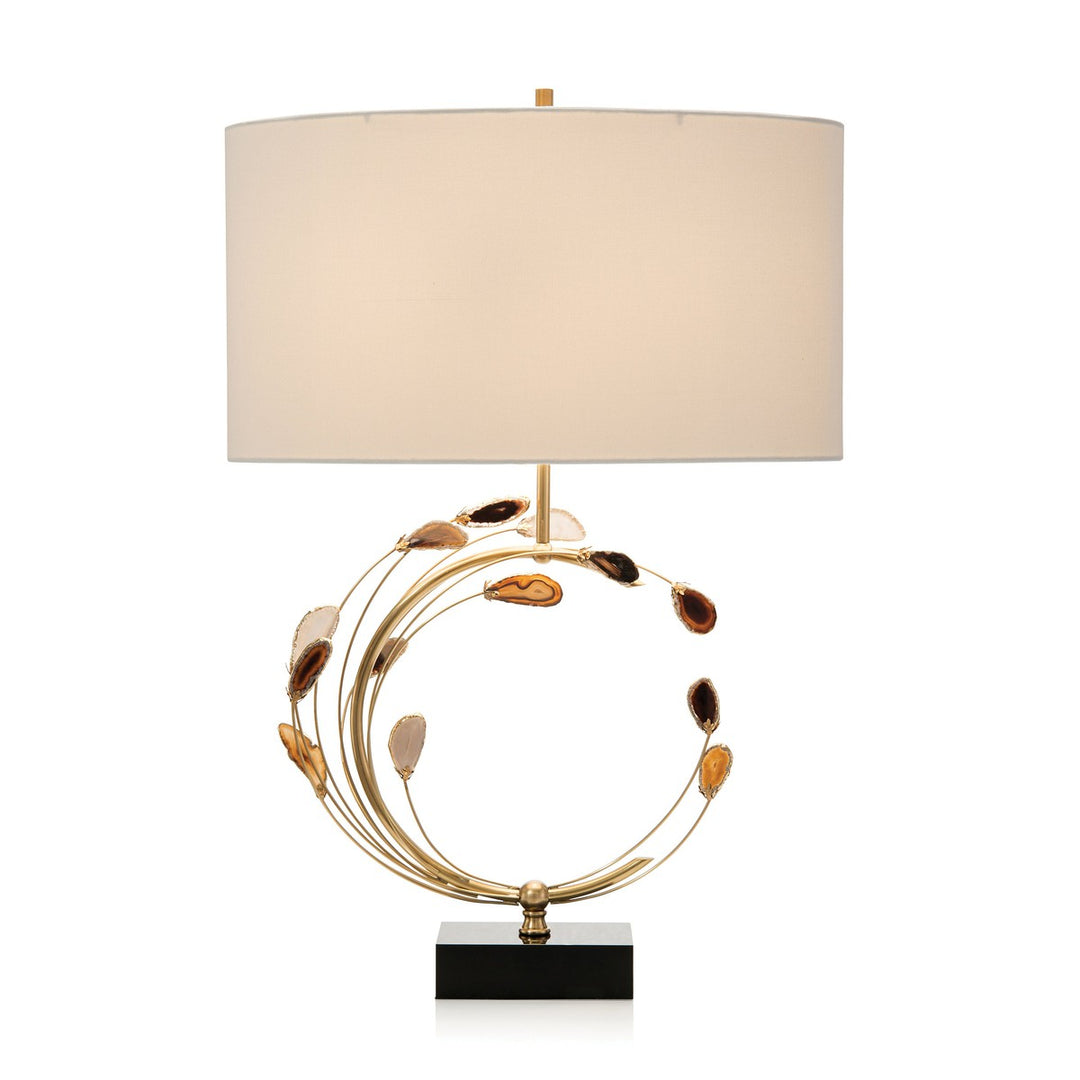 Camden Agates In Brown And Brass Table Lamp - Gold - Brass