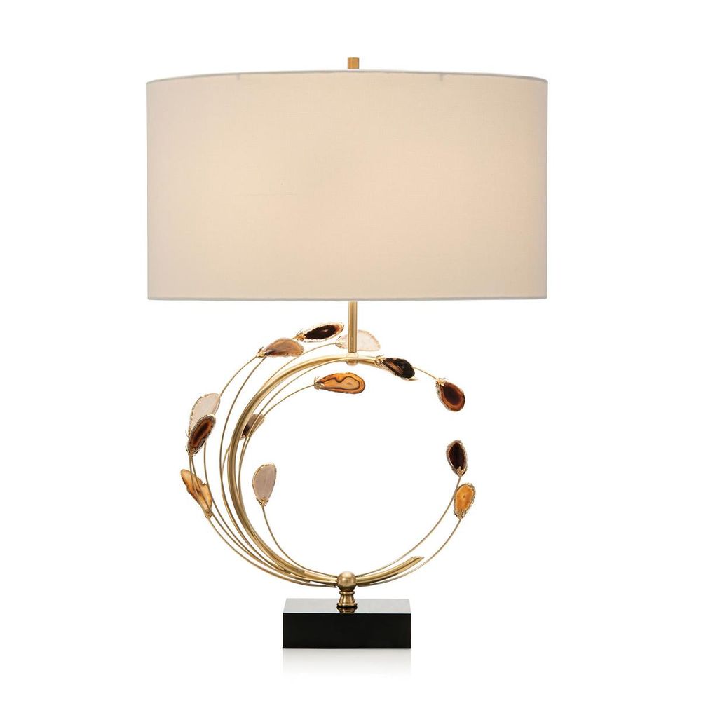 Table Lamps Swirling Agates In Brown And Brass Table Lamp - Gold