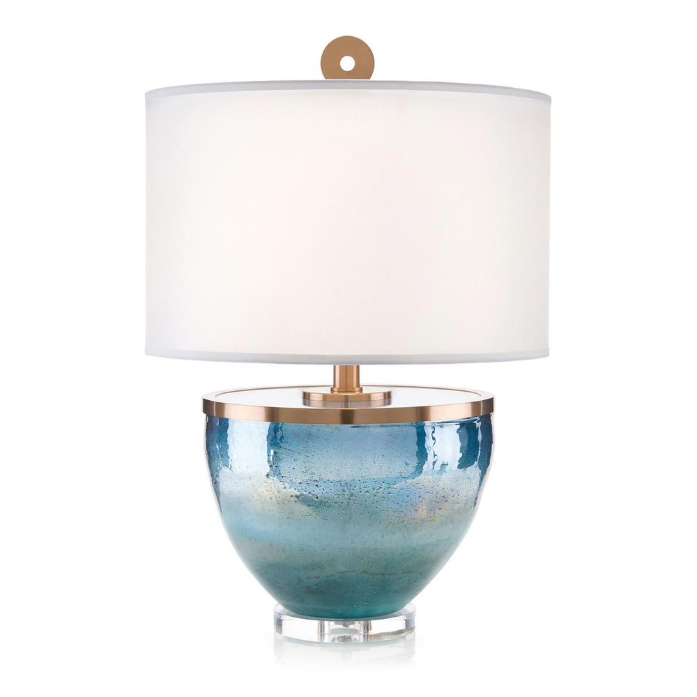 Table Lamps Islamorada Blue Glass Table Lamp - Bronze, Clear, White