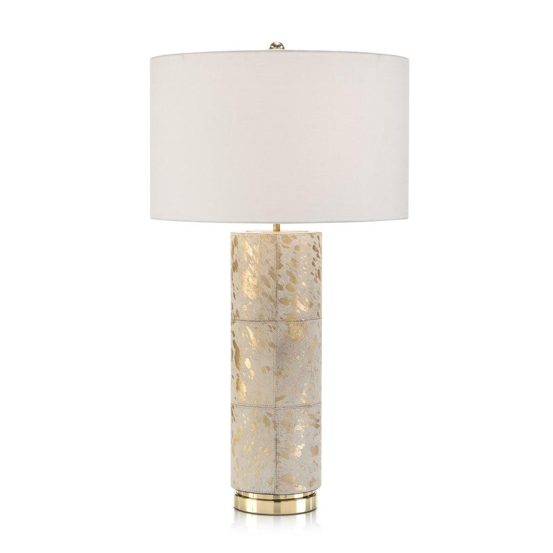 Alden On Hide Table Lamp - Gray - Brass