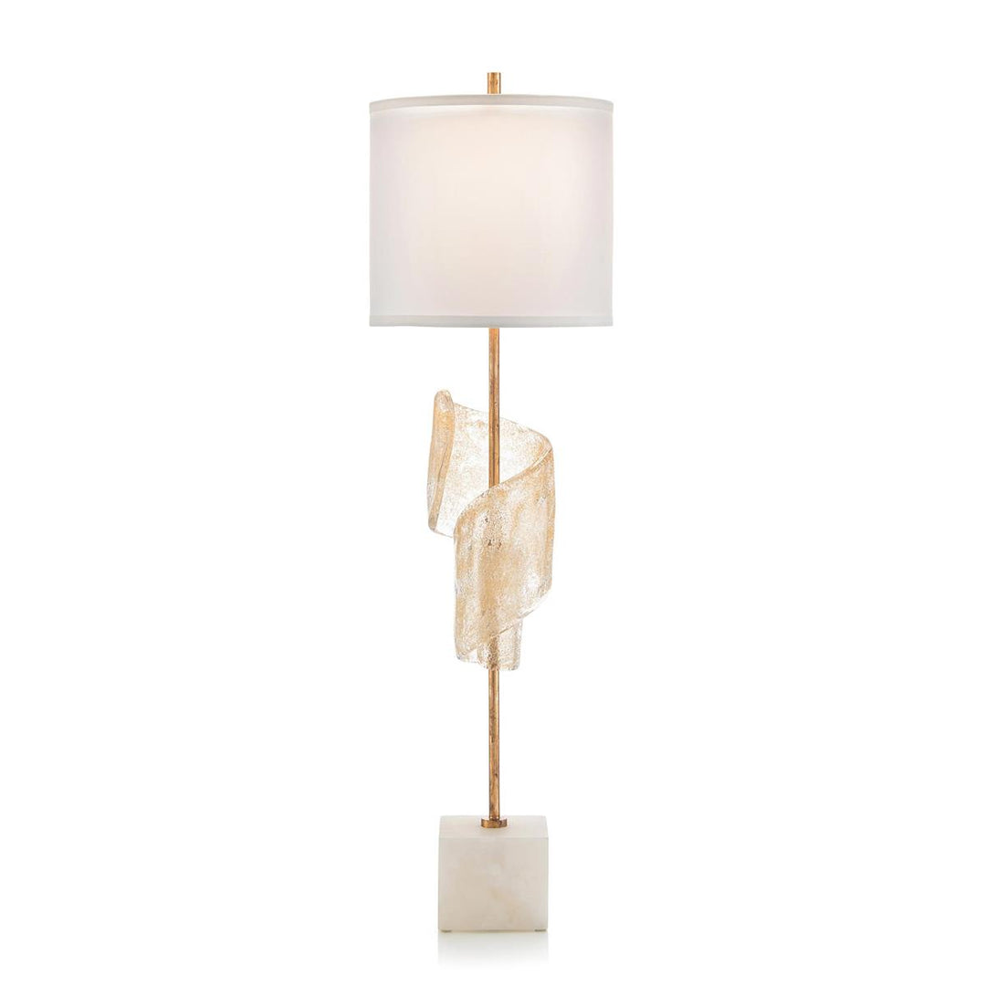 Curls With A Hint Of Gold Buffet Lamp - Gold,Silver,White