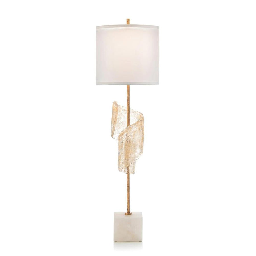 Table Lamps Furls With A Hint Of Gold Buffet Lamp - Gold, Silver, White