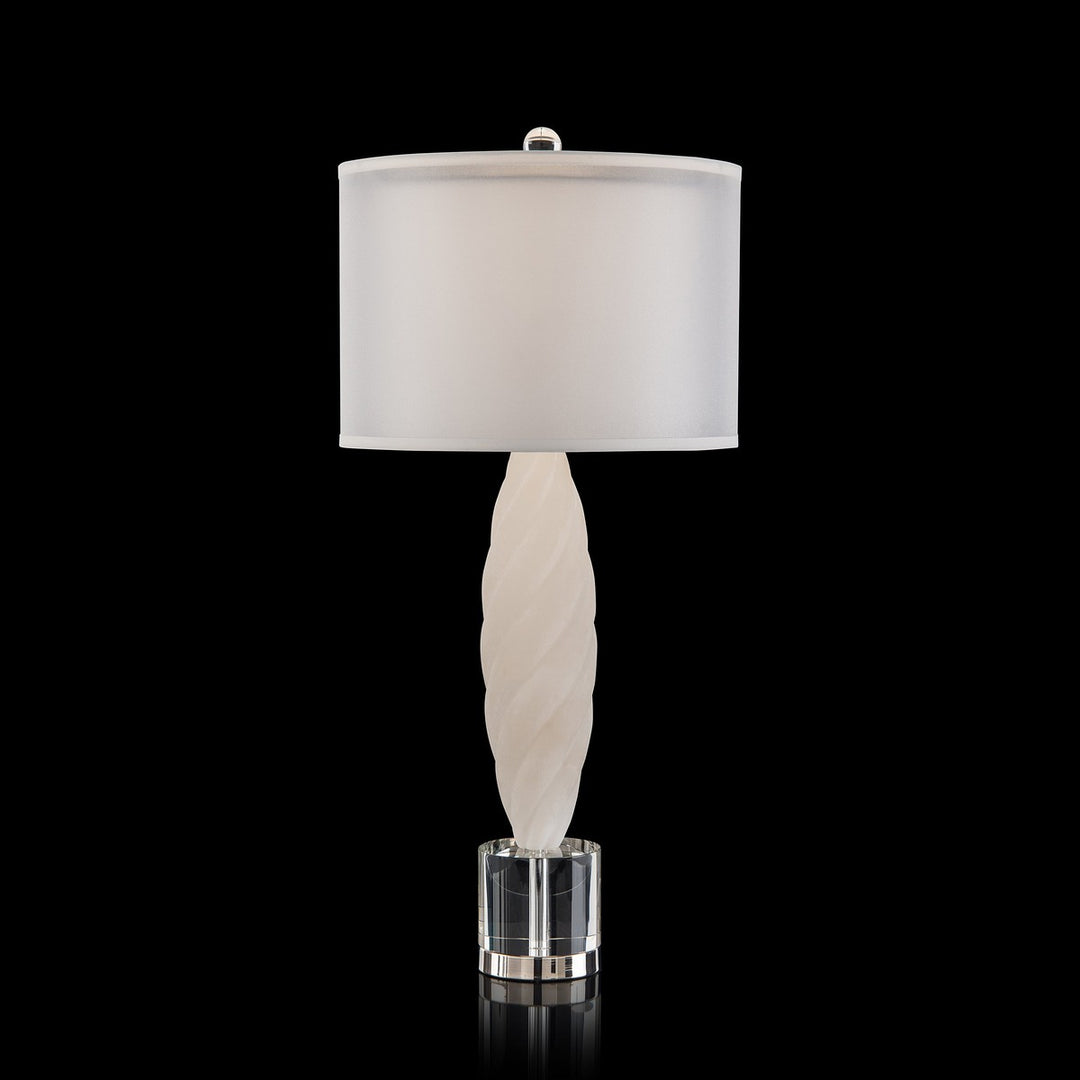 Emory Table Lamp W/ Crystal Base - White - Stone