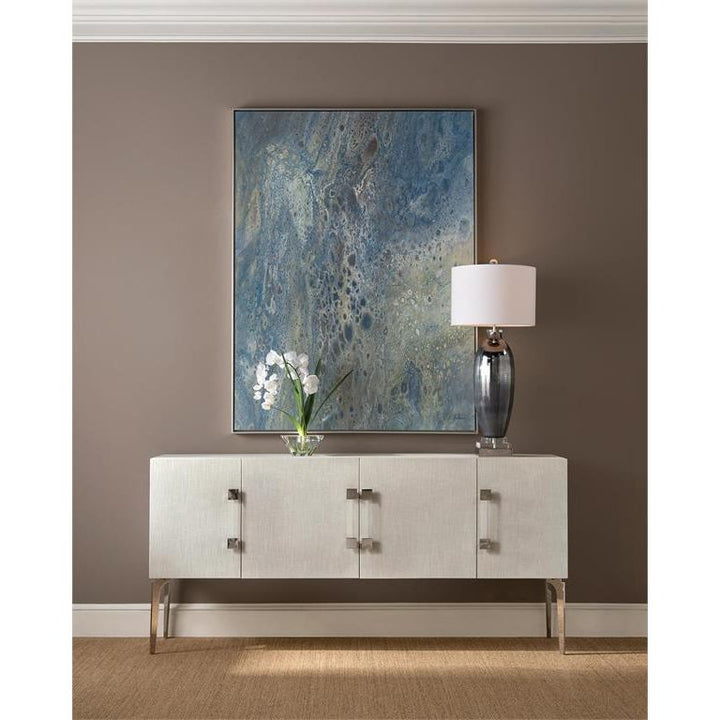 Table Lamps Alden Blue Slender Lamp - Blue - Brass