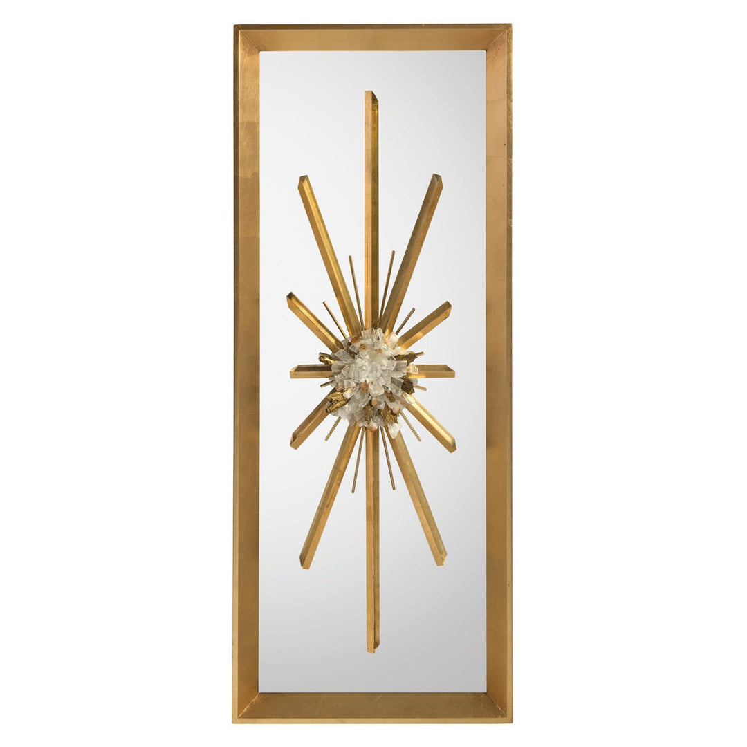 Lavish Crystal Burst Mirror I - Gold