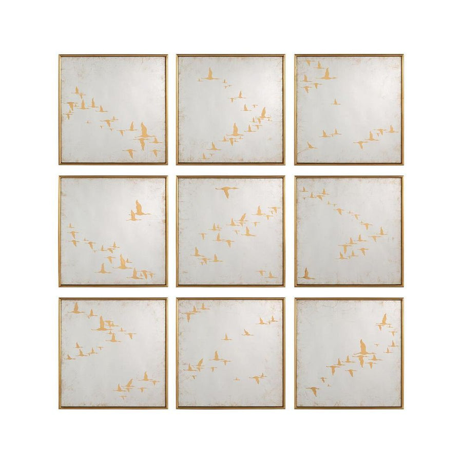 Wall Art Migration Mirrors (Set Of Nine) - Silver