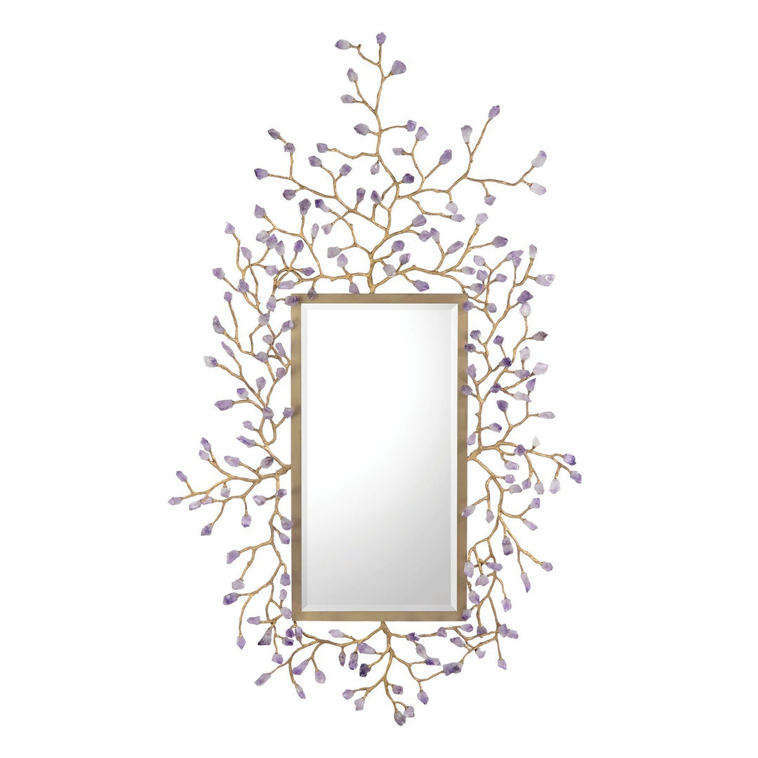 Dazzling Amethyst Mirror - Brass