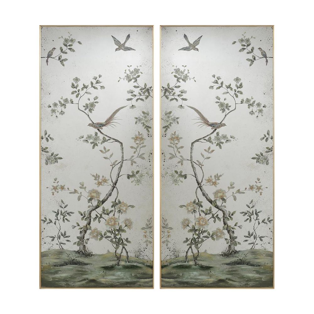 Wall Art Roku Mirror Panels (Set Of Two) - Multicolor, Silver