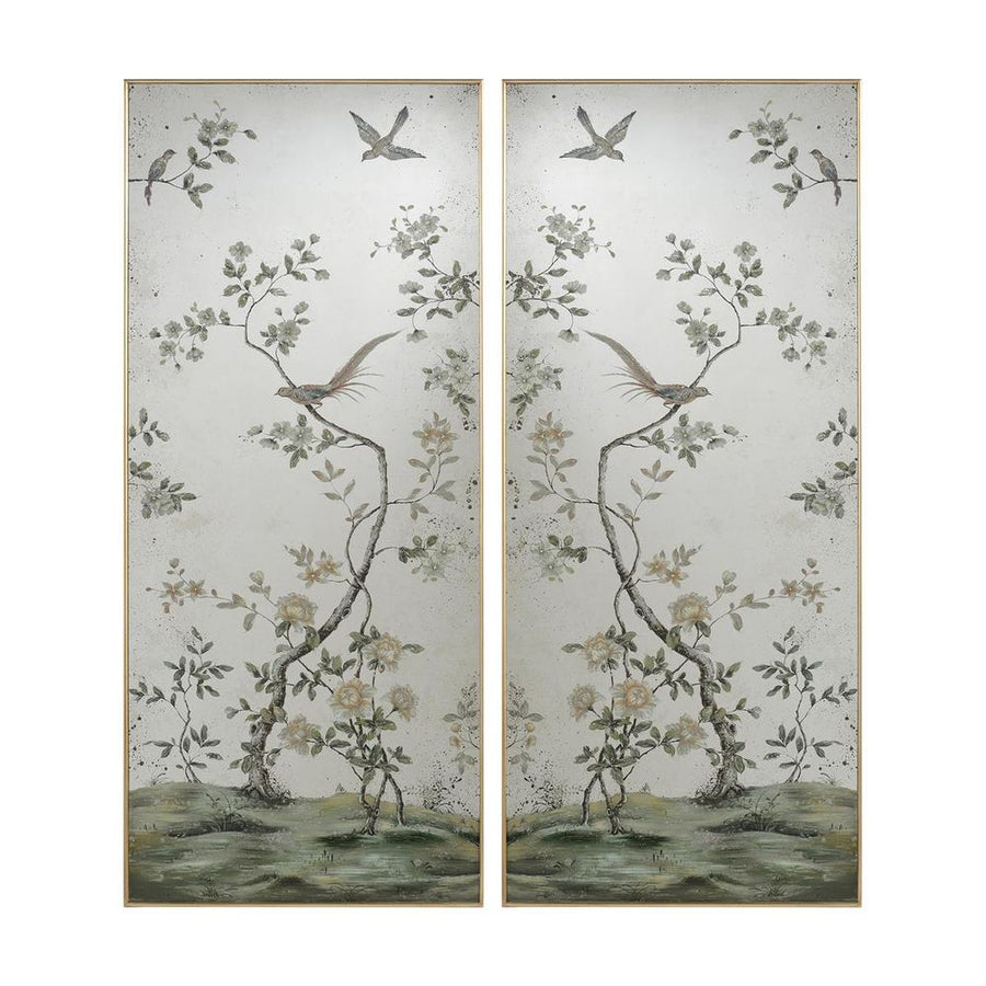 Wall Art Roku Mirror Panels (Set Of Two) - Multicolor, Silver