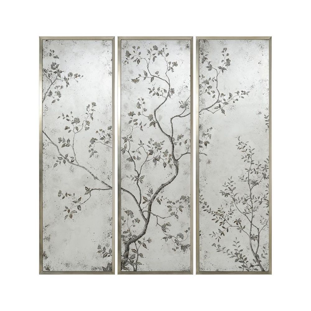 Wall Art Pastorale Mirror Panels (Set Of Three) - Multicolor, Silver