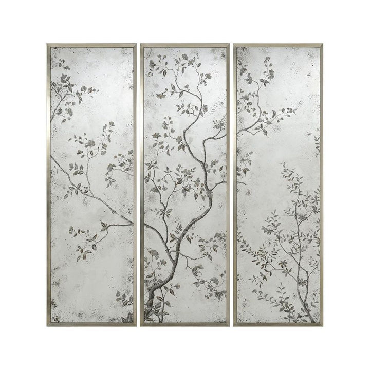 Wall Art Pastorale Mirror Panels (Set Of Three) - Multicolor, Silver