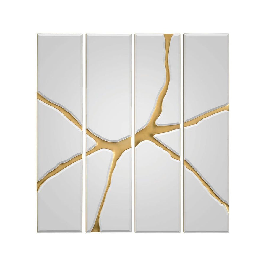 Wall Mirrors Ravine Quartet Mirror Panels - Gold