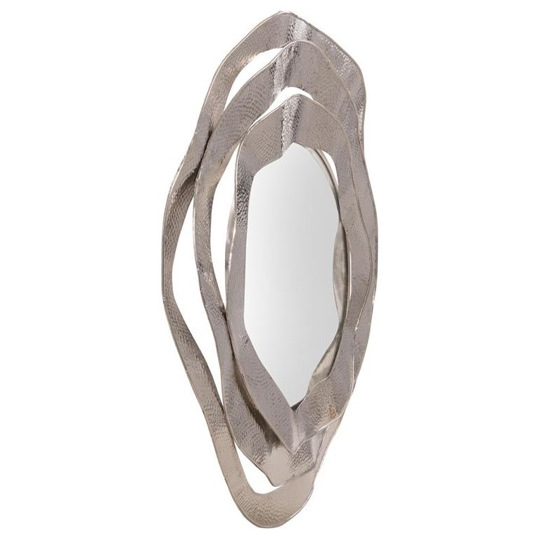 Wall Mirrors Ripple Mirror, Nickel - Silver