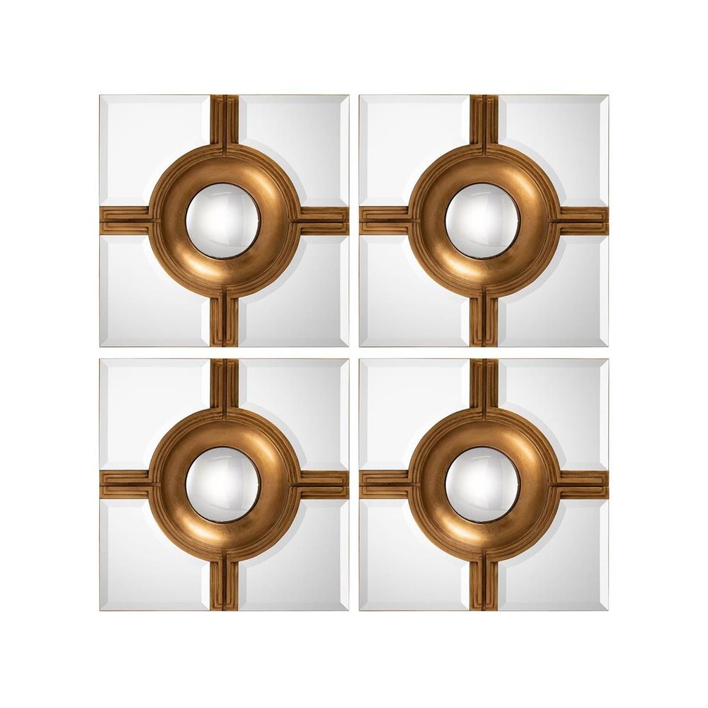 Wall Mirrors Reflections Mirrors (Set Of Four) - Gold