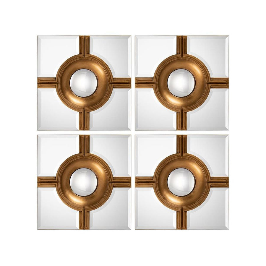 Wall Mirrors Reflections Mirrors (Set Of Four) - Gold