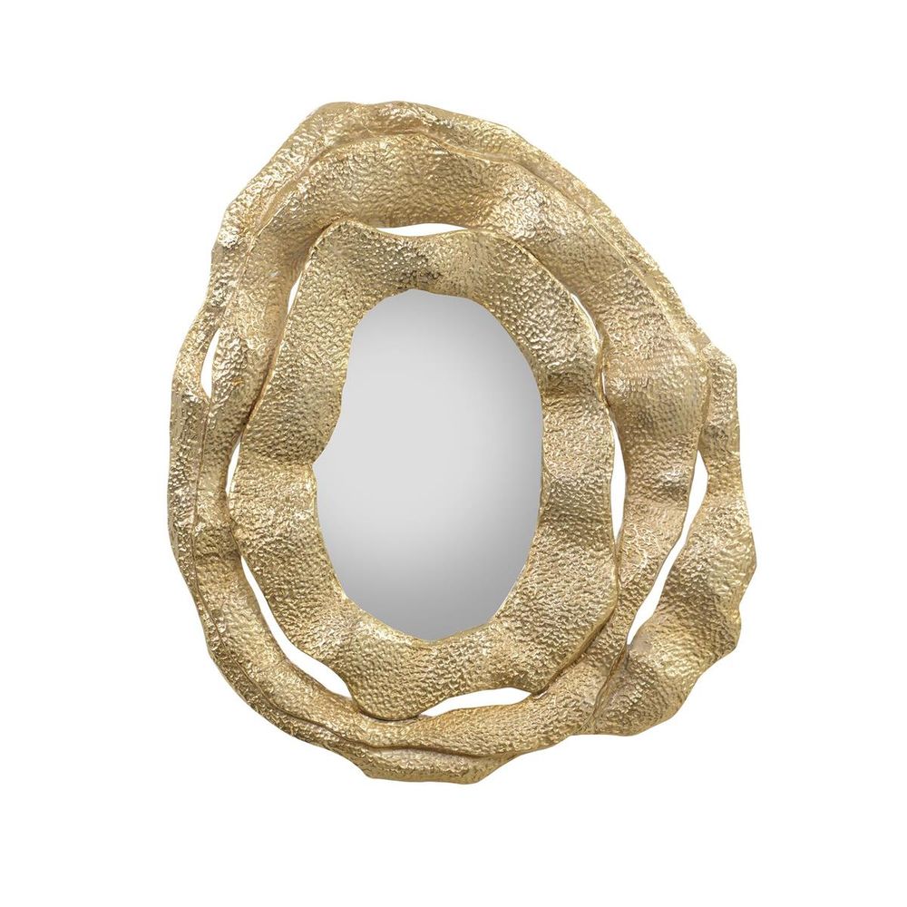 Wall Mirrors Brutalist Triple-Frame Mirror - Gold