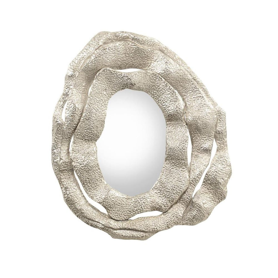 Wall Mirrors Brutalist Triple Frame Nickel Mirror - Grey, Silver