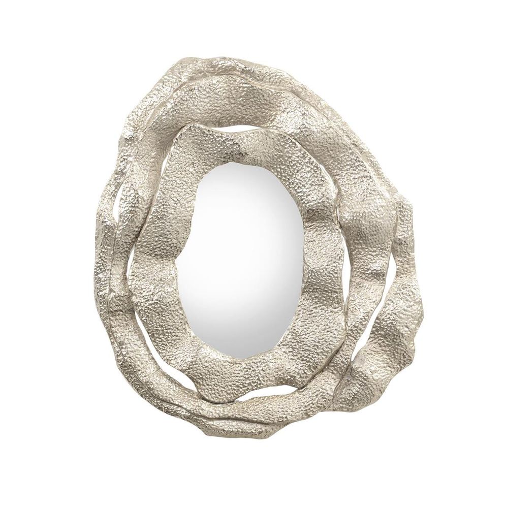 Wall Mirrors Modernist Triple Frame Nickel Mirror - Grey,Silver