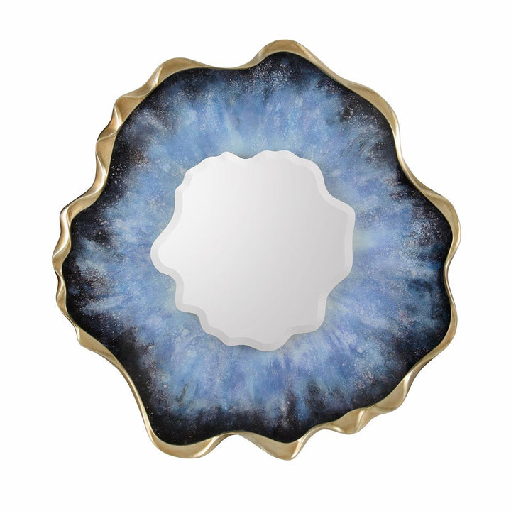 Arno Mirror, Blue Agate - Gold