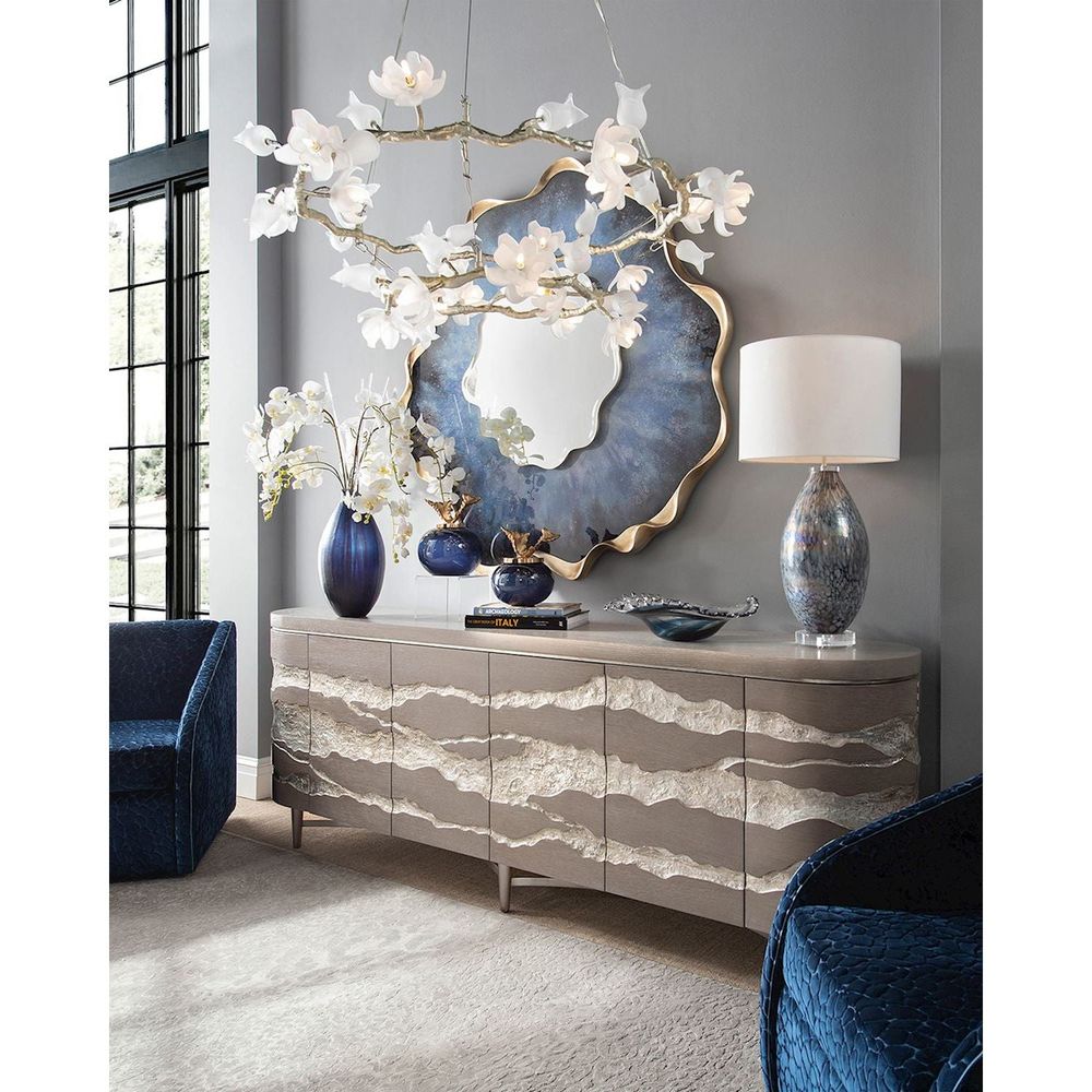 Wall Mirrors Dirillo Mirror, Blue Agate - Gold