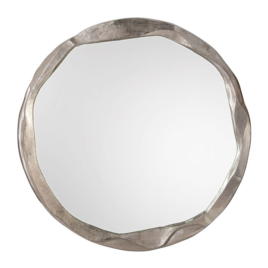 Wall Mirrors Round Ruga Mirror, Large Nickel