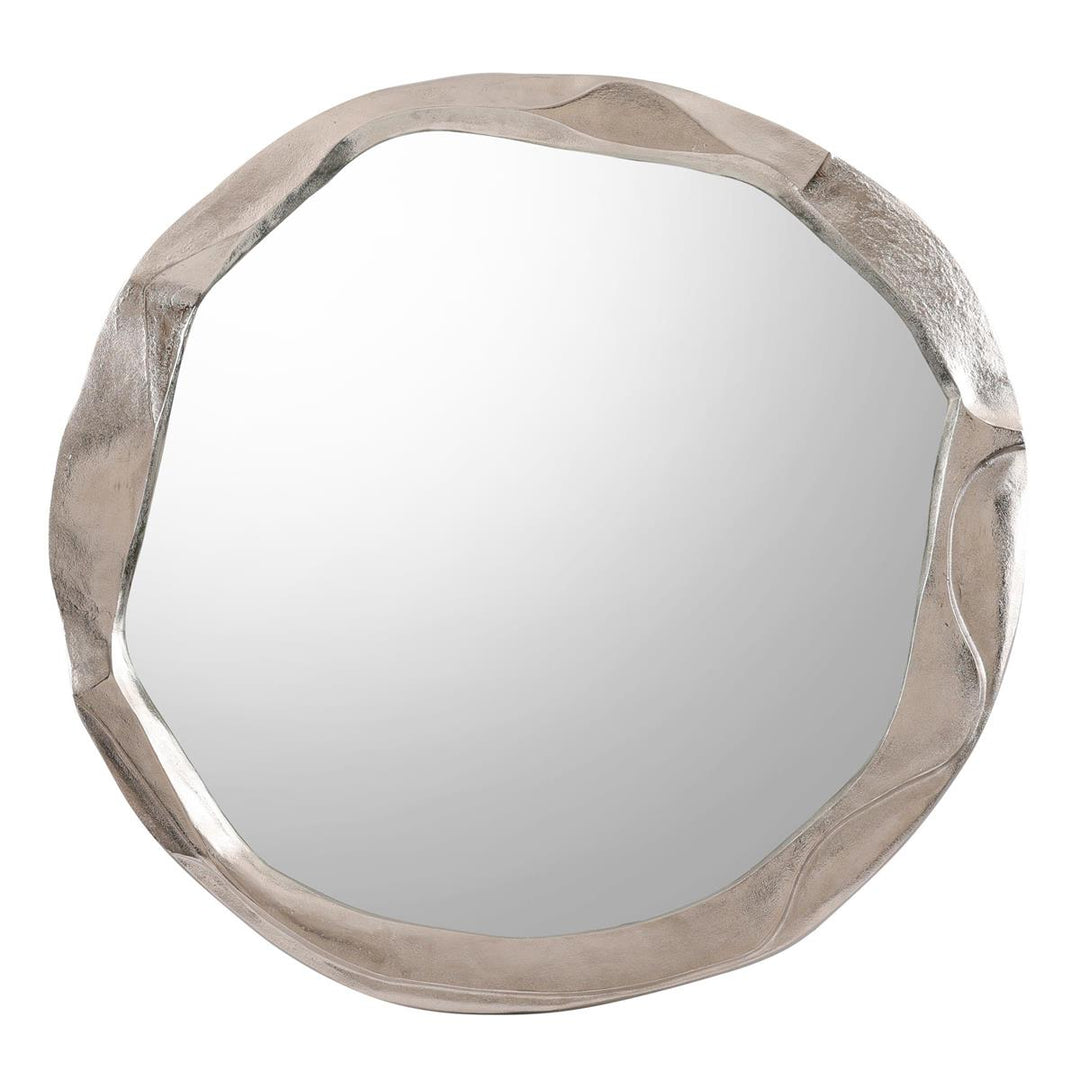 Round Ripple Mirror, Small Nickel