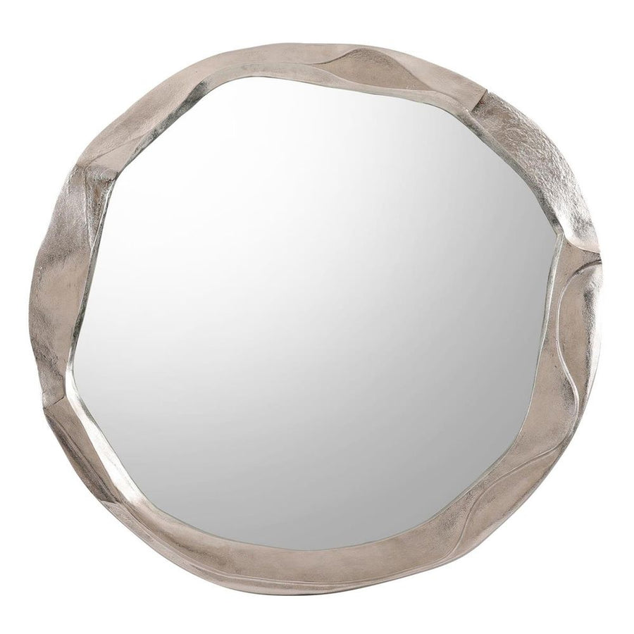 Wall Mirrors Round Ruga Mirror, Small Nickel