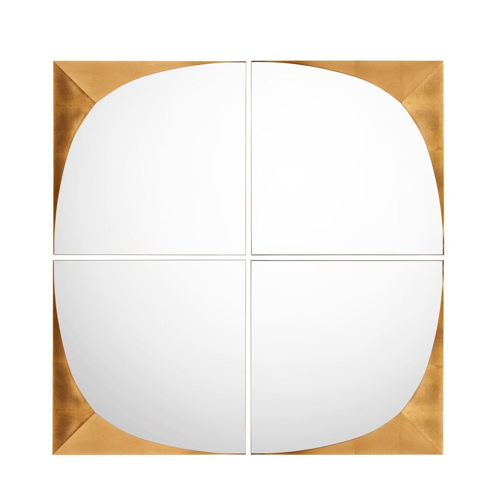  Gold Contour Mirrors, Set Of 4