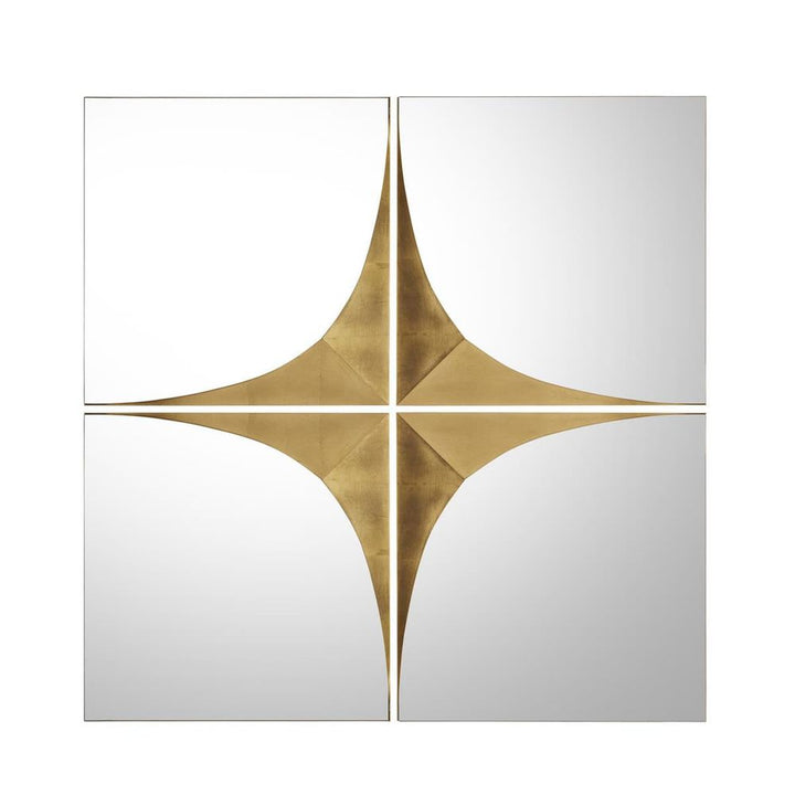  Gold Contour Mirrors, Set Of 4