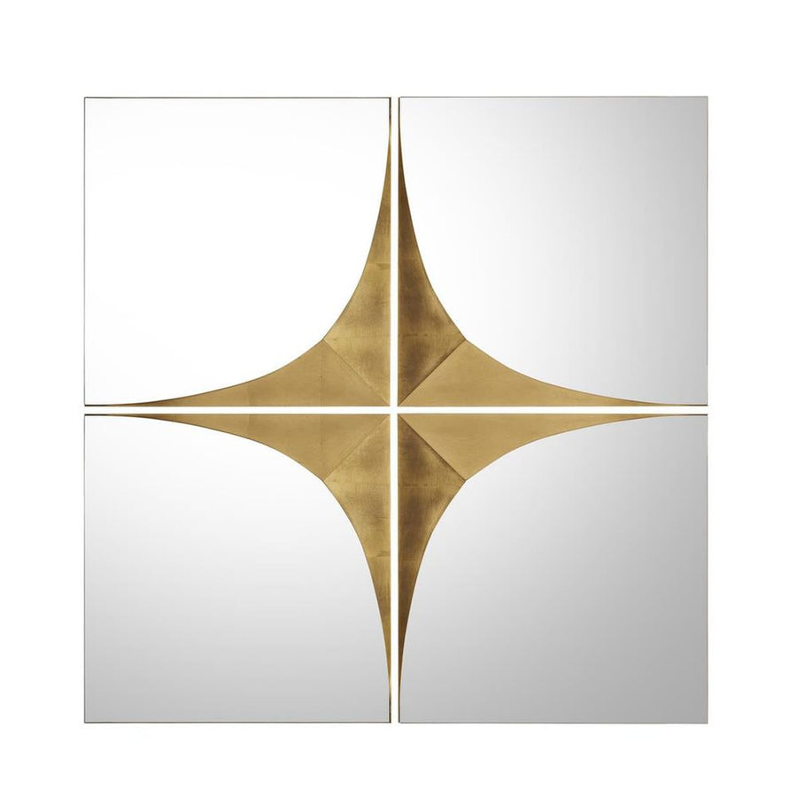  Gold Contour Mirrors, Set Of 4
