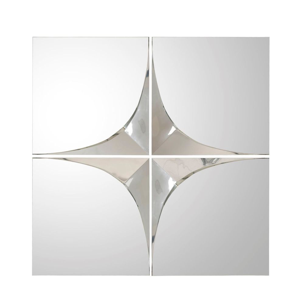  Silver Contour Mirrors, Set Of 4
