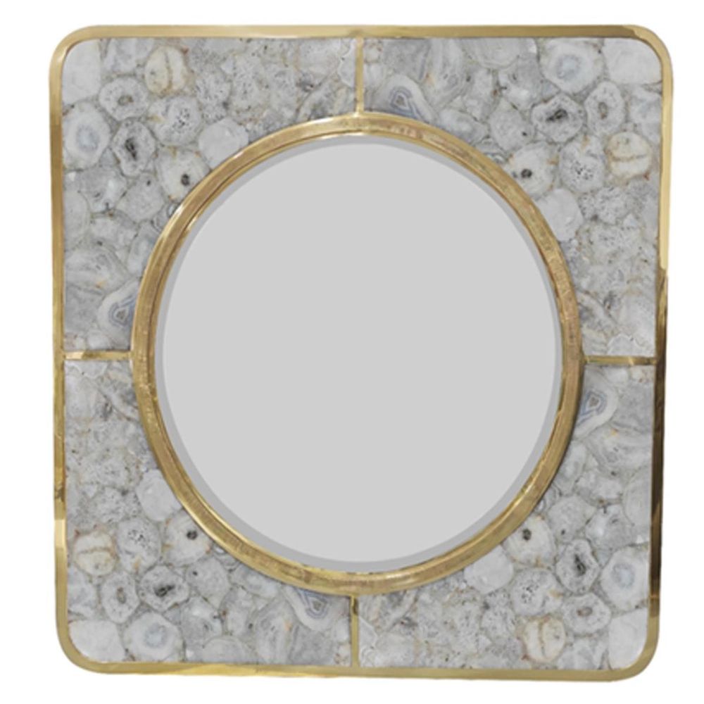 Mirrors Brass & Agate Radiance Mirror