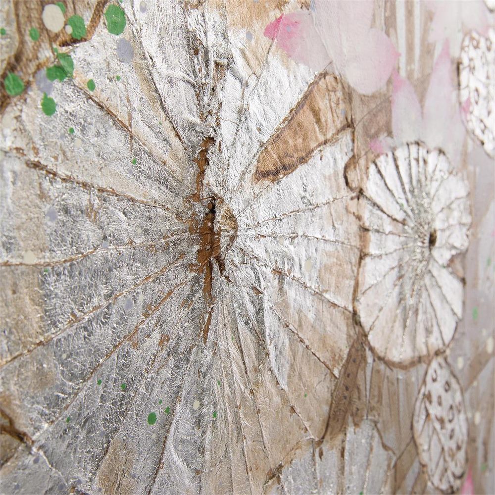 Wall Art Teng Fei's Silver Lily Pond - Multicolor, Silver