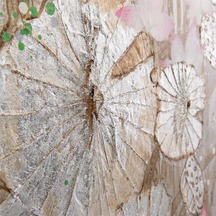 Wall Art Teng Fei's Silver Lily Pond - Multicolor, Silver