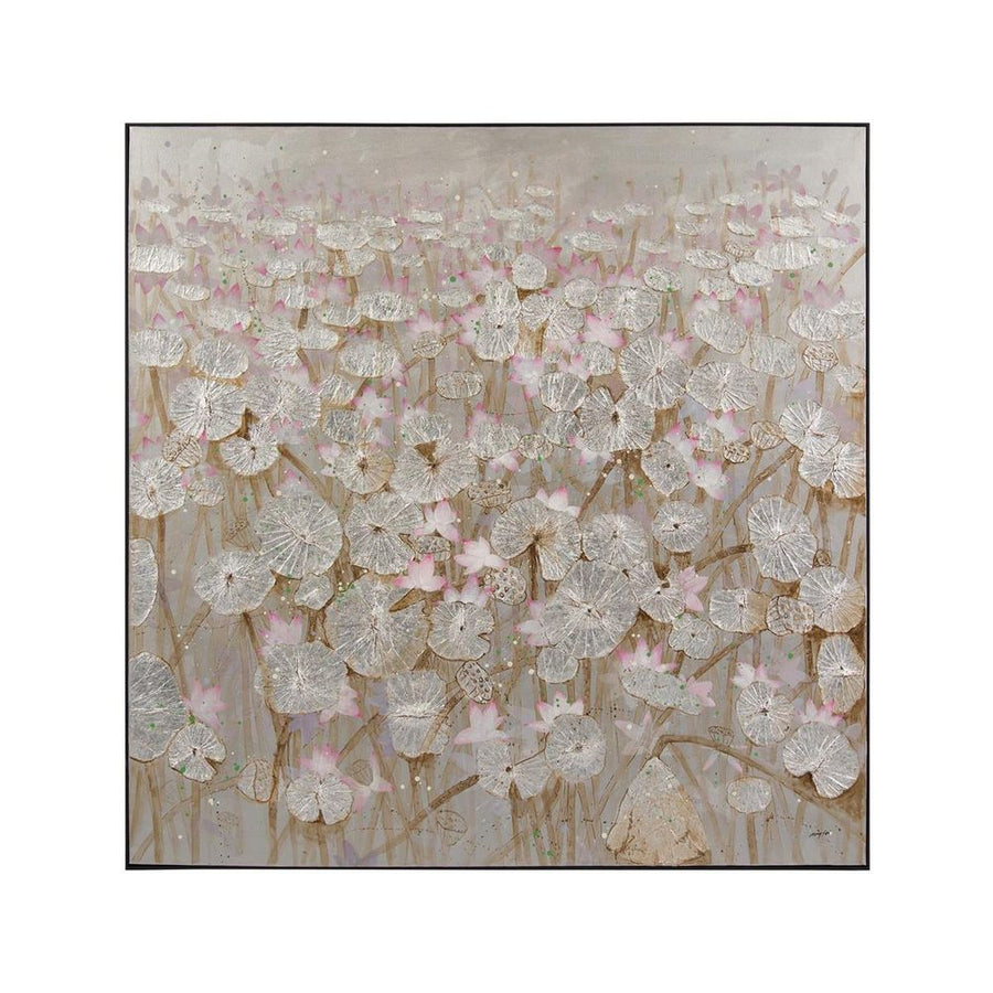 Wall Art Teng Fei's Silver Lily Pond - Multicolor, Silver