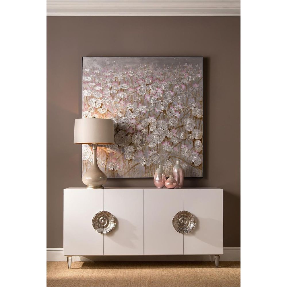 Wall Art Teng Fei's Silver Lily Pond - Multicolor, Silver