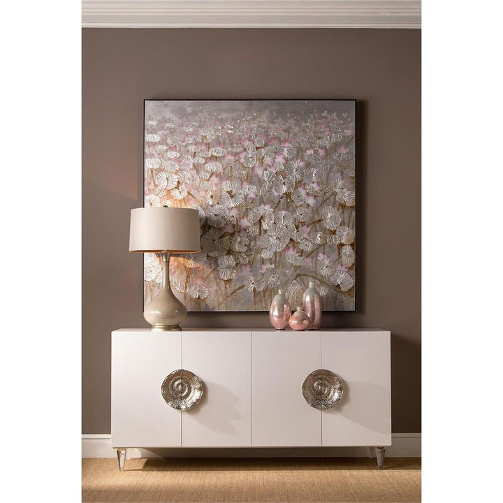 Wall Art Teng Fei's Silver Lily Pond - Multicolor, Silver