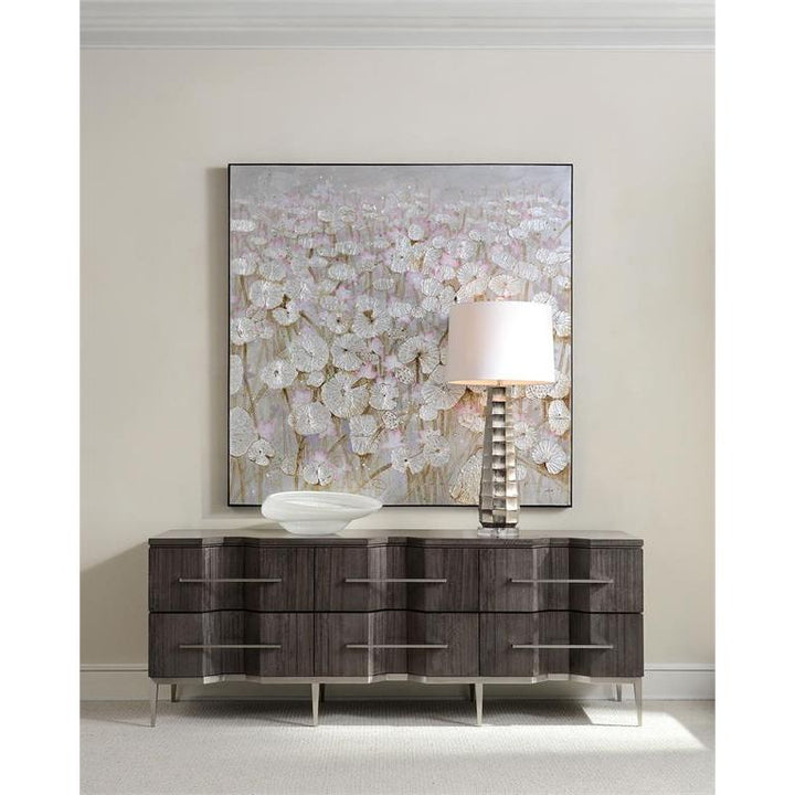 Wall Art Teng Fei's Silver Lily Pond - Multicolor, Silver
