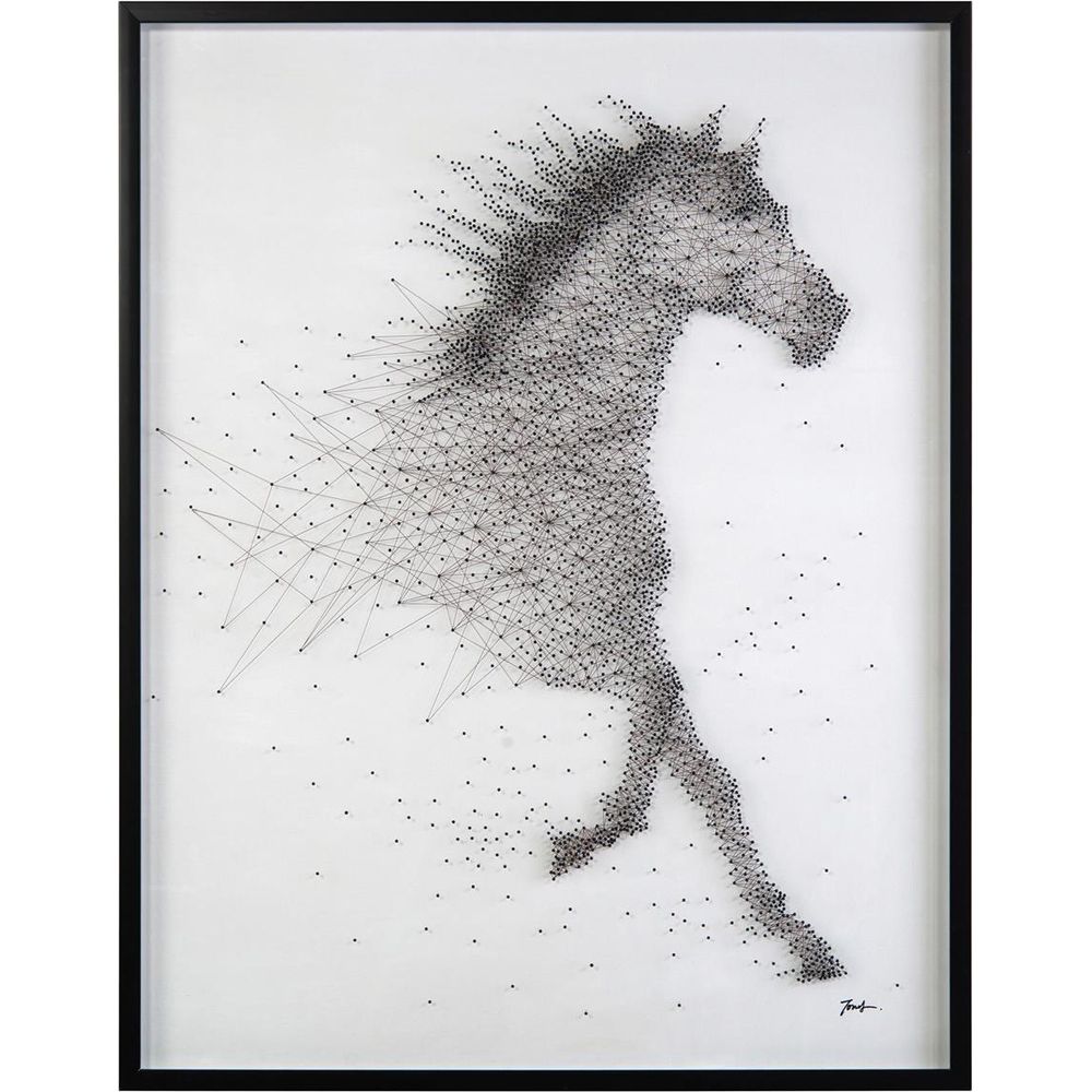 Wall Art Tony Fey's Sprinting Stallion - White