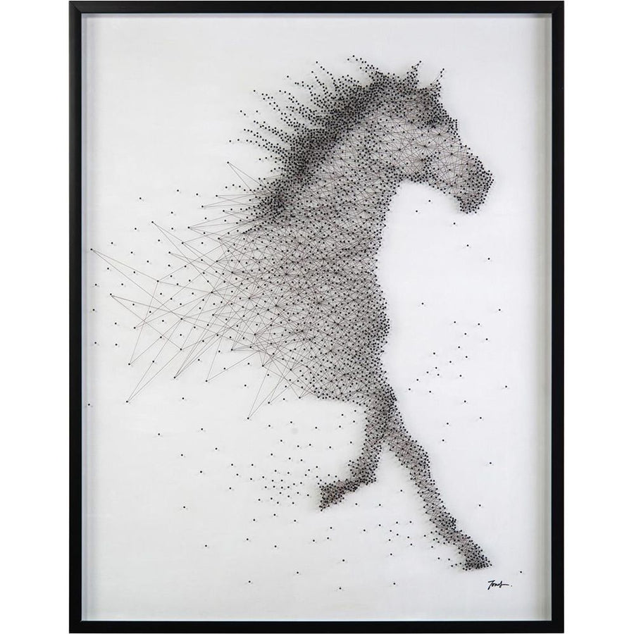 Wall Art Tony Fey's Sprinting Stallion - White