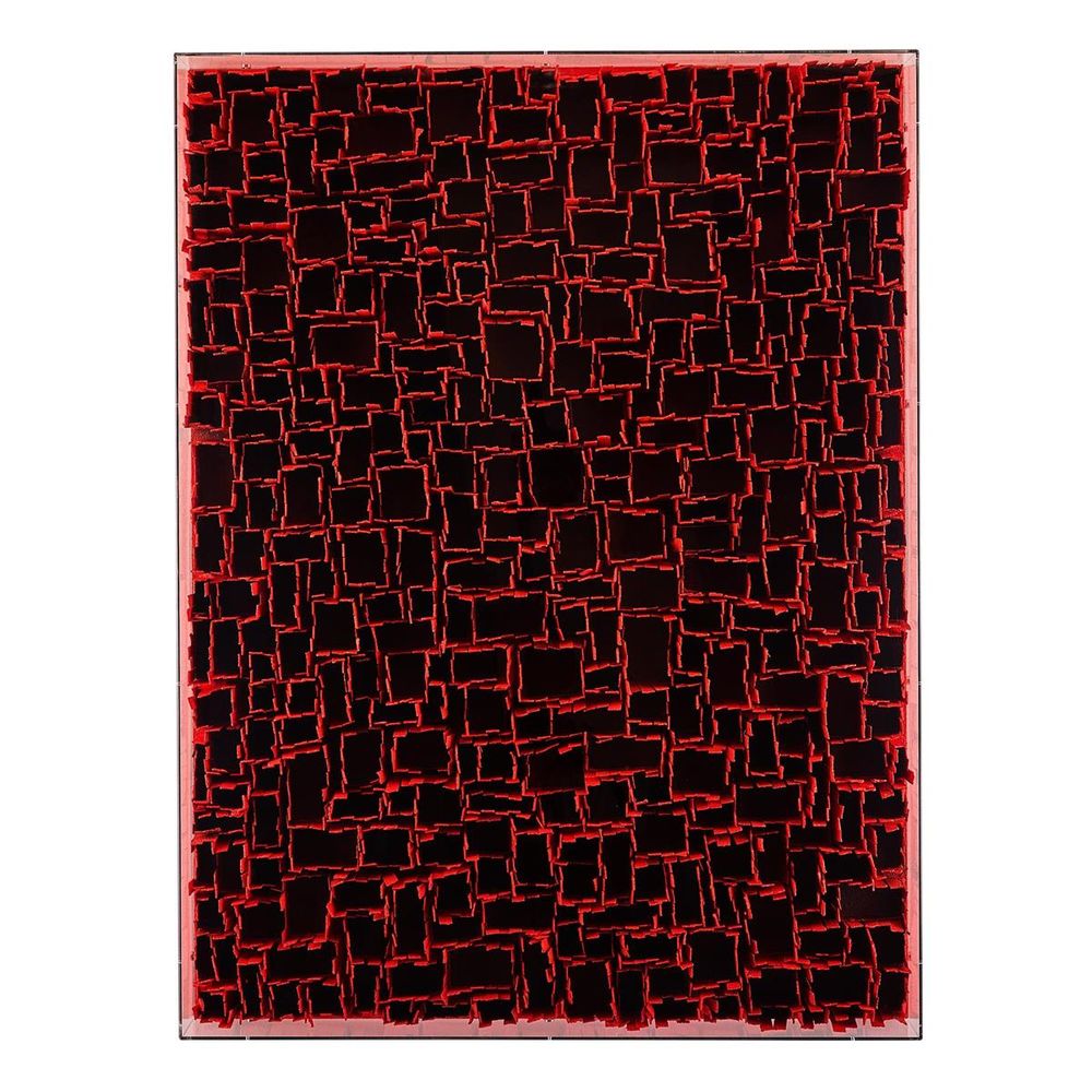 Decorative Objects Red Labyrinth Geometry