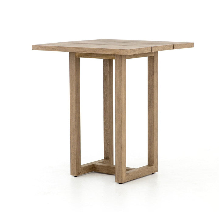 Leighton Square Outdoor Bar Table - Washed Brown-FSC