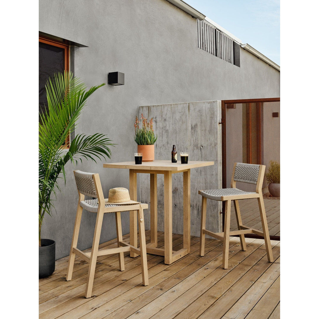 Leighton Square Outdoor Bar Table - Washed Brown-FSC