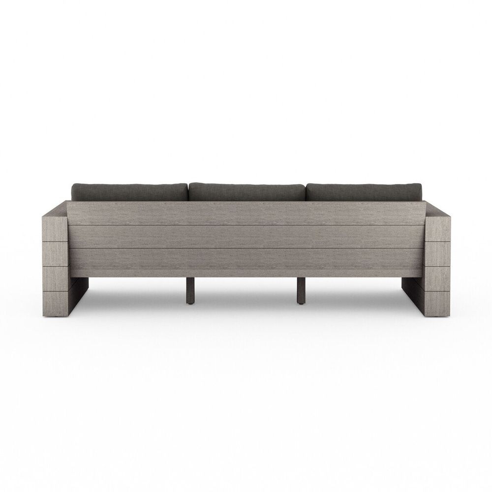 Royce Outdoor Sofa, Weathered Grey - Charcoal