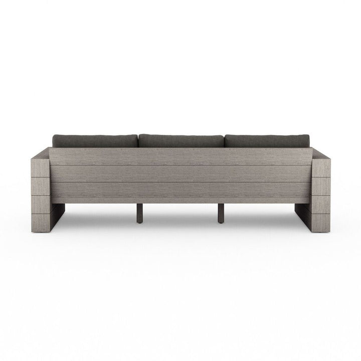 Royce Outdoor Sofa, Weathered Grey - Charcoal